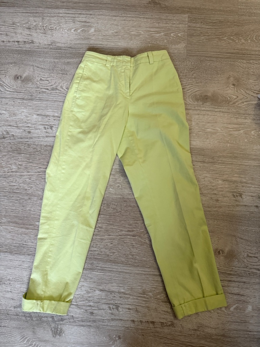Peserico Lime Yellow Straight Leg Pants